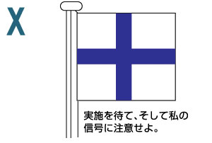 X 実施を待て、そして私の信号に注意せよ。